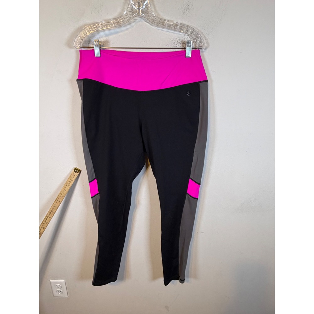 Torrid Women Active Leggings Colorblock Black Grey Pink Size 2